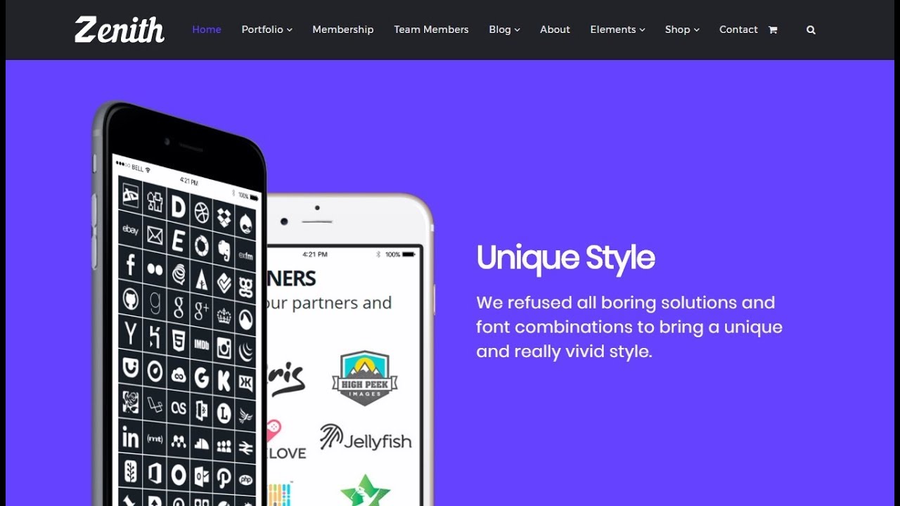 Zenith WordPress Theme Home-Page Presentation - Responsive Multi-Purpose Template