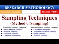 Sampling Techniques Types Of Sampling Probability Non Probability Sampling Research Methodology