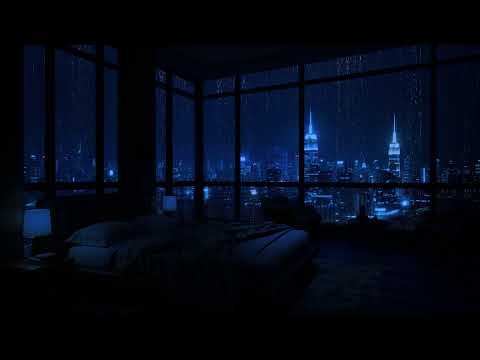 New York City Showers At Night - Relax With The Sound Of Rain On A Soft Bed 😴
