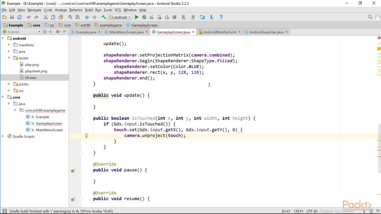 Android Game Development for Beginners : Events | packtpub.com