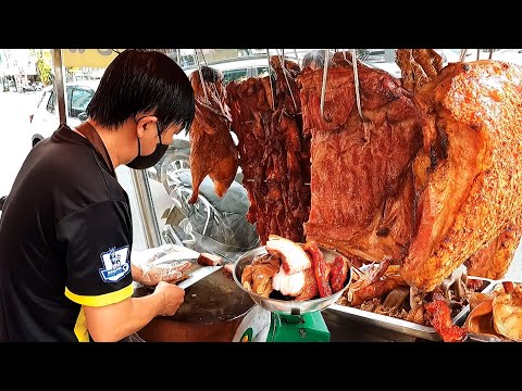 Super delicious street food of Cambodia - Roast Pork, Duck & Braised Pork