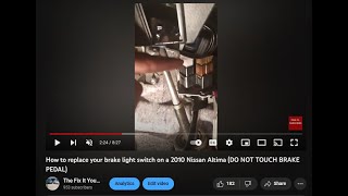 Replacing the brake light switch on a Nissan Altima involves a few steps.