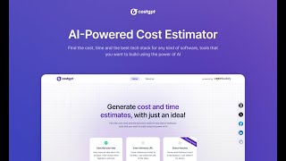 Introducing CostGPT - Generate cost and time estimates automatically with an idea - Video Demo