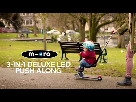 Самокат Micro серии Mini 3in1 Deluxe Plus LED – Розовый (до 50 kg, до 20 kg с сидением, 3-х колес (MMD146)