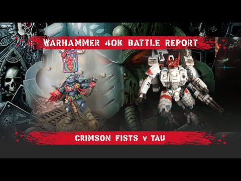 Warhammer 40K Space Battle Report. Marines (Crimson Fists) v Tau (Tau Sept). 2000 points. ITC Game