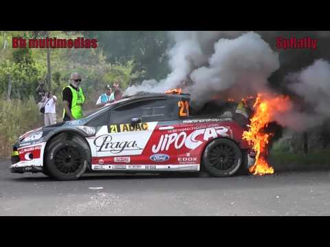 WRC Adac rally deutschland 2012 - Martin Prokop's car on fire