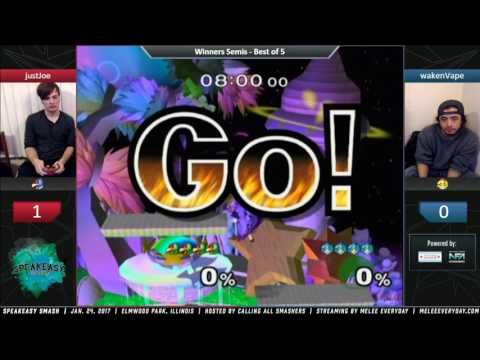Speakeasy Smash [1/24/17] - ME | WakenVape (Peach) vs. JustJoe (Falco) - SSBM - Winners Semis