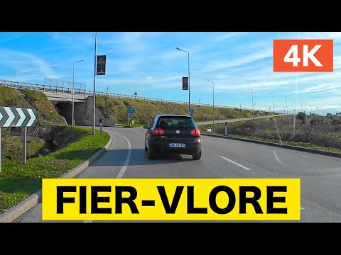 FIER-VLORE DRIVING REAL-TIME, FROM FIERI TO VLORA CITY, BEAUTIFUL ALBANIA [4K VIDEO]