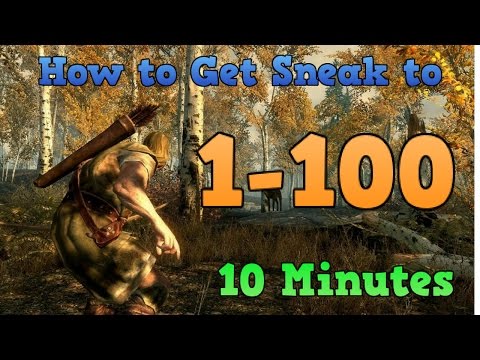Skyrim Special Edition: 1-100 Sneak In 10 Minutes! (Fastest way to Level up Sneaking!)