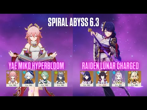 NEW SPIRAL ABYSS 6.3 | C0 Yae Miko Hyperbloom & C1 Raiden Lunar Charged | Genshin Impact