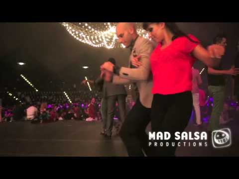 Karel Flores and Jorge Burgos from Yamulee and Ataca y La Alemana Dancing Salsa