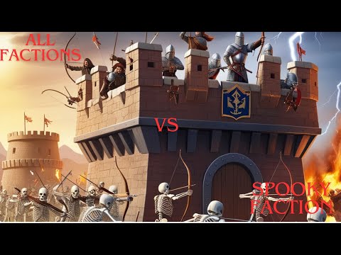 Spooky faction vs 100x All Faction (The attack on the fort) - Totally Accurate Battle Simulator TABS