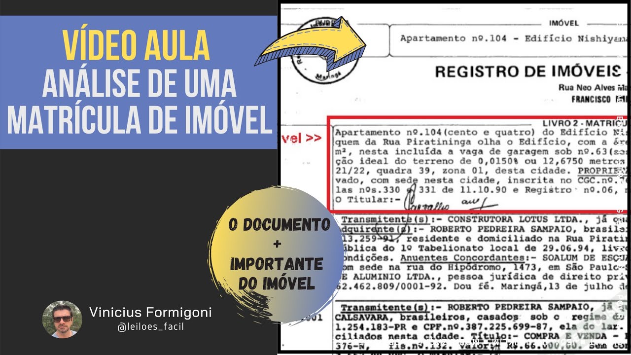 Video aula Análise Matrícula Imóvel