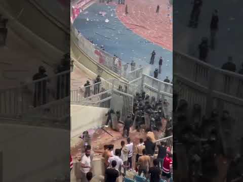 roubles at the Tunisian derby between Club Africain vs ES Tunis yesterday! 👀