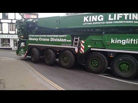 Massive LTM 1750 crane leaving Dawlish after installing new footbridge