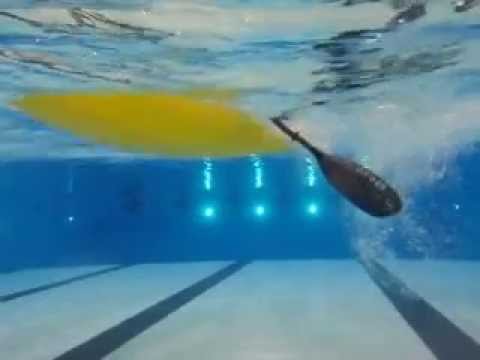 Slow Motion Underwater Kayak Eskimo Roll Practice.mpg