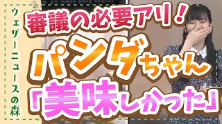 【大島璃音】パンダってこんなに美味しいの!?ふたつの言葉が混じって言い間違えちゃうのんちゃんw【ウェザ森】ウェザーニュースの森【切り抜き】
