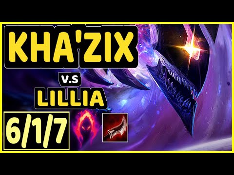 NJI (KHA'ZIX) vs LILLIA - 6/1/7 KDA JUNGLE GAMEPLAY - EUW Ranked GRANDMASTER
