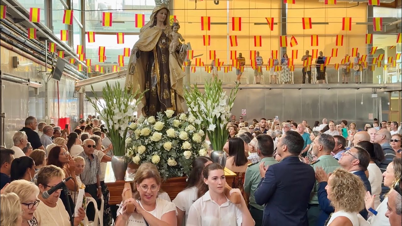 Misa Marinera en lonja del pescado de Águilas con motivo del Día de la Virgen del Carmen
