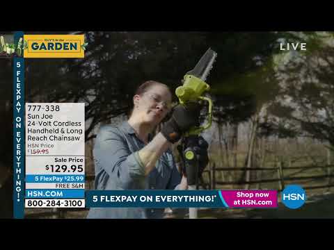 Sun Joe 24Volt Cordless Handheld   Long Reach Chainsaw