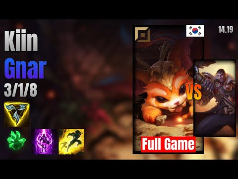 Kiin Top Gnar vs Jayce lol KR solo rank Full Game 14.19
