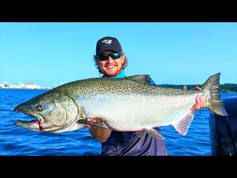 Jigging MONSTER King Salmon – Insane Early Season Chinook Action!