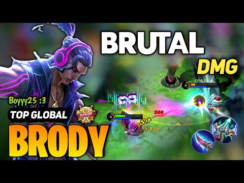 BRUTAL DMG! Brody Best Build 2023 [ Brody Top Global Gameplay ] By Boyyy25 :3 - MLBB