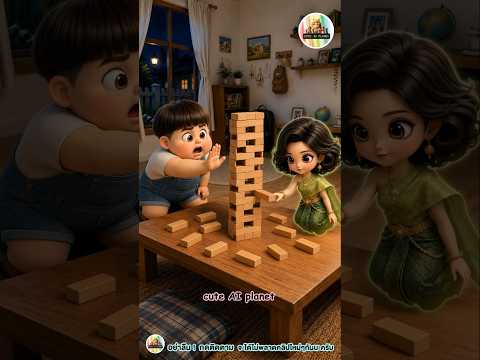 แท่งนี้ห้ามดึงเด็ดขาดนะ...พี่ตานี! หอคอยไม้รอดมั้ย | cuteAIplanet #การ์ตูน #คลิปตลก #cartoon #shorts
