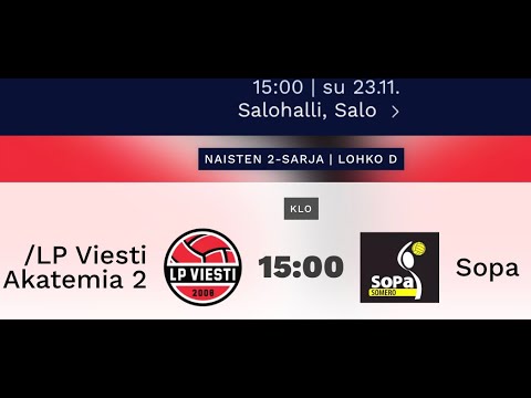 LP Viesti Akatemia 2 - SoPa N2 // SU  23.11.2025 klo 15:00  //Salohalli, Salo