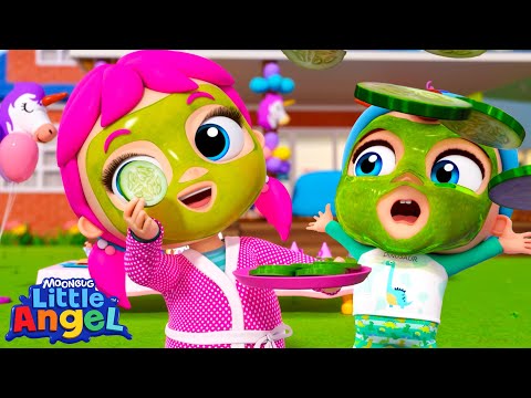 Jill's Birthday Spa Party 🧖‍♀️| Little Angel | Kids Songs | Moonbug Mornings 🌞