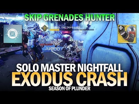 Solo 1600 Master Nightfall Exodus Crash (Skip Grenades Hunter) [Destiny 2]