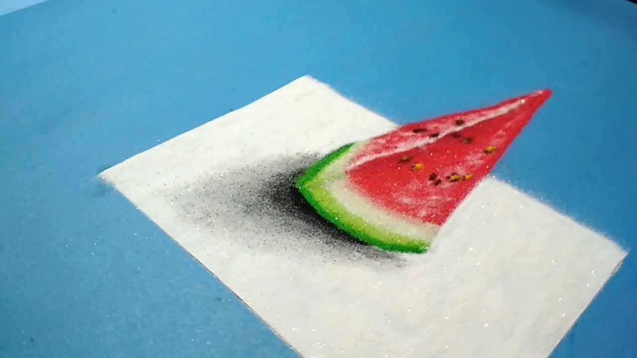 3d rangoli design water melon by jeet rangoli