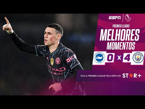 Gols e lances de Brighton x Manchester City