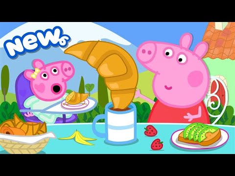 Peppa Pig Tales 2025 ☕️ Peppa & Evie Eat GIANT Croissant  🥐  BRAND NEW Peppa Pig Episodes