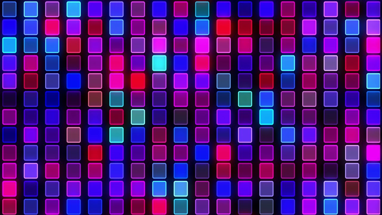 Neon Lights colour changing blocks - light wall - VJ colours flashing wall of lights, screensaver
