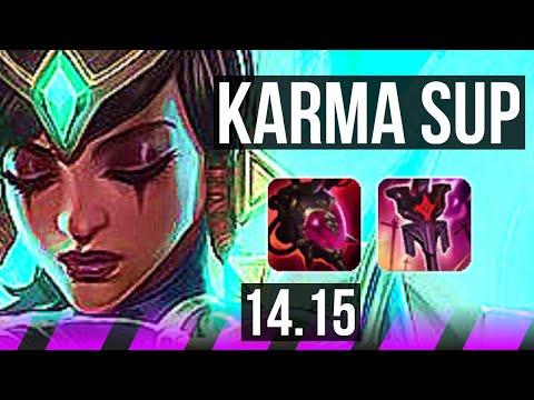 KARMA & Jhin vs JANNA & Ezreal (SUP) | 0/1/14, Rank 6 Karma | EUNE Challenger | 14.15