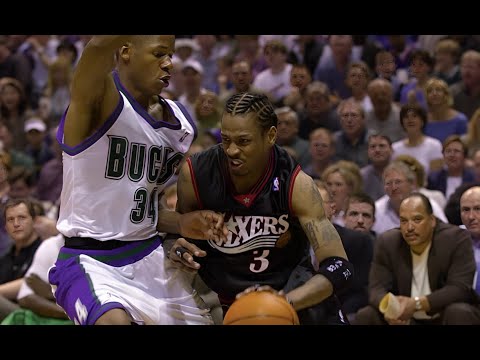 2001 NBA East Finals Game 6 Philadelphia 76ers at Milwaukee Bucks, June 1, 2001, Allen 41-Iverson 46