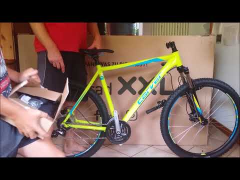 Fahrrad XXL Unboxing   CARVER Strict 200 Greenishyellowblue