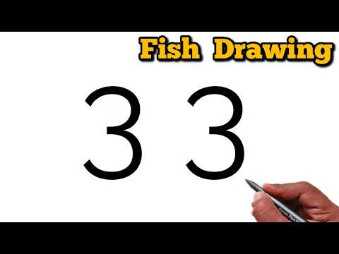 How to Make a Fish Drawing from Number 3 | Step by Step Fish Tutorial Art