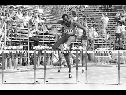 Edwin Moses 400m hurdles NEW WORLD RECORD 47.45 (US Championships Westwood CA 1977).