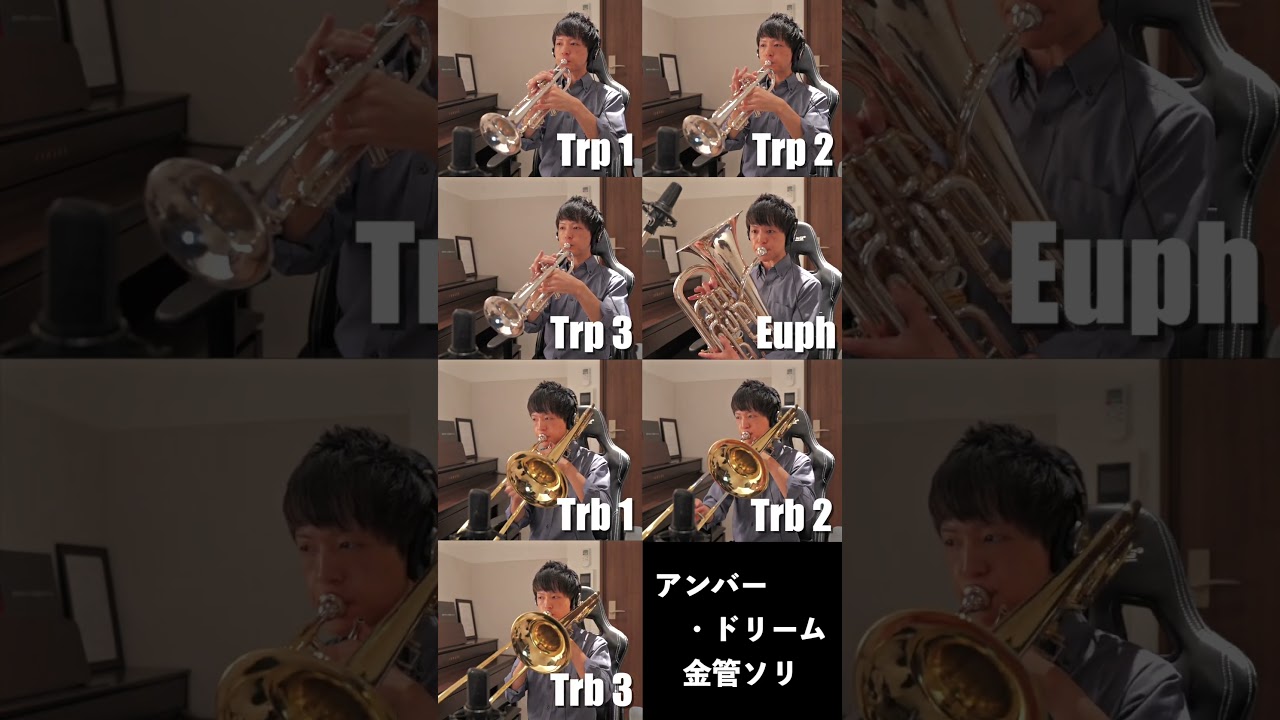 【宝島!?】アンバー・ドリームの金管ソリを一人で演奏してみた！ # #吹奏楽 # #trumpet # #trombone #euphonium