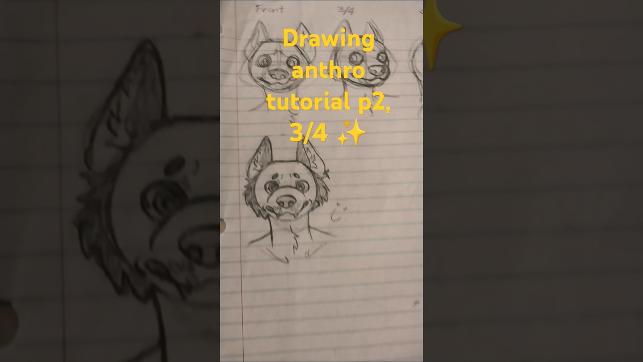 3/4 anthro drawing tutorial#furry #art #drawingtutorial #tutorial #anthro #therian