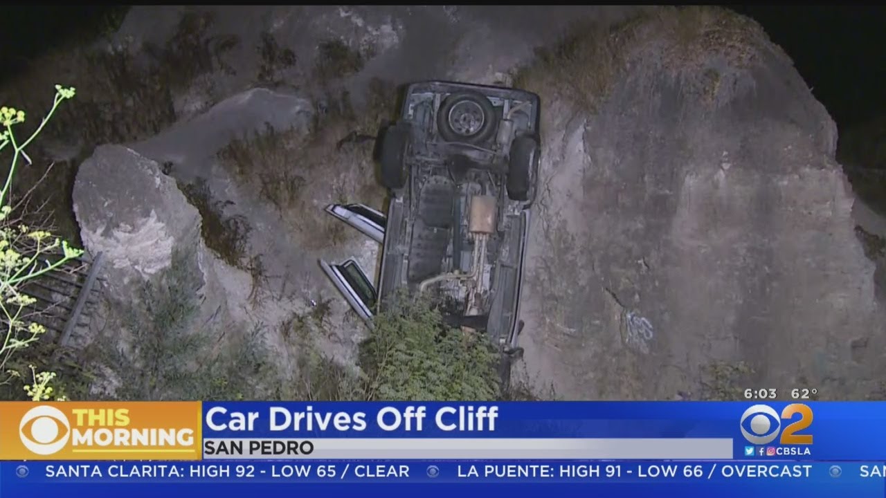 Car Crashes Through Fence, Plunges Down 30-Foot Cliff In San Pedro