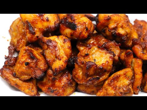 JUICY TASTY BBQ Chicken Bites in the Air fryer - no breading | Easy Homemade chicken nuggets