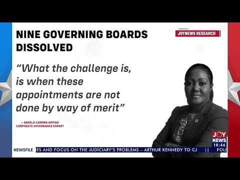 Bright Simons questions the sacking of nine boards, citing possible power play. #Newsfile