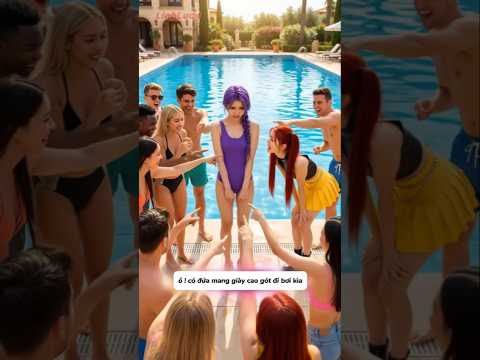 RuMi đi giày cao gót để được vào bể bơi #shorts