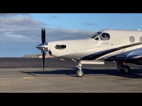 Pilatus PC 12 NG Engine Startup - Propeller Pitch Changing