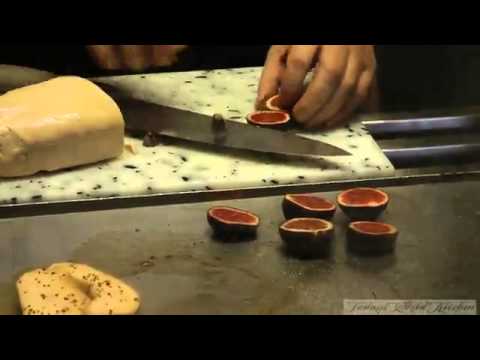 Chef Claude Perraudin's foie gras with eggs and spinach leaves