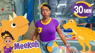 Meekah’s Trampoline Park Fun! 🤸 Jumping and Playing with Dinosaurs