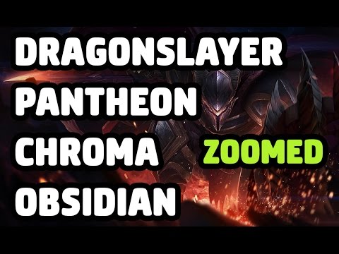 DRAGONSLAYER PANTHEON CHROMA OBSIDIAN SKIN ZOOMED SPOTLIGHT - LEAGUE OF LEGENDS